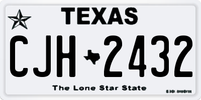 TX license plate CJH2432