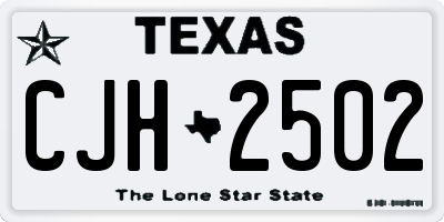 TX license plate CJH2502