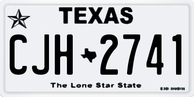 TX license plate CJH2741