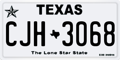 TX license plate CJH3068