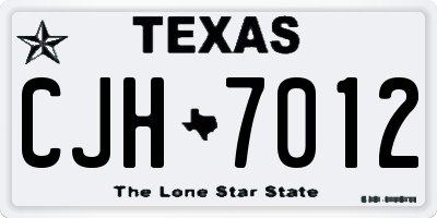 TX license plate CJH7012