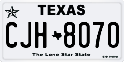 TX license plate CJH8070