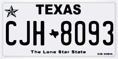 TX license plate CJH8093
