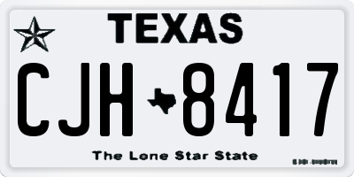 TX license plate CJH8417