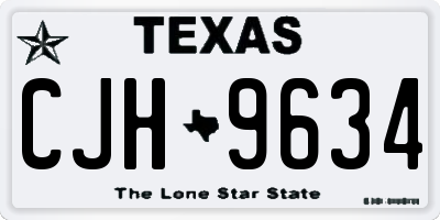 TX license plate CJH9634