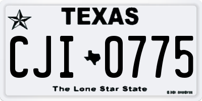 TX license plate CJI0775