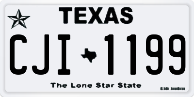 TX license plate CJI1199