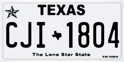 TX license plate CJI1804