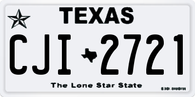 TX license plate CJI2721