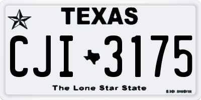 TX license plate CJI3175