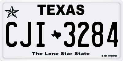 TX license plate CJI3284