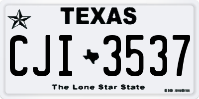 TX license plate CJI3537