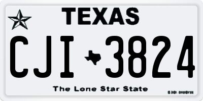 TX license plate CJI3824