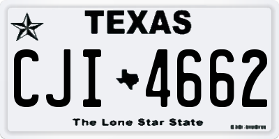 TX license plate CJI4662