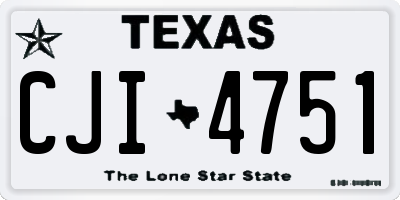 TX license plate CJI4751