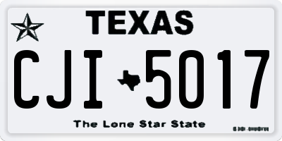 TX license plate CJI5017