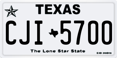 TX license plate CJI5700