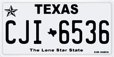 TX license plate CJI6536