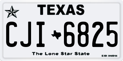 TX license plate CJI6825