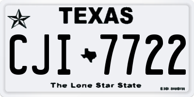 TX license plate CJI7722