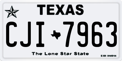 TX license plate CJI7963