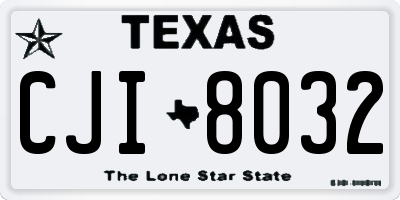 TX license plate CJI8032