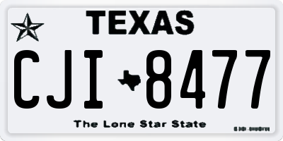 TX license plate CJI8477
