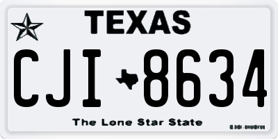 TX license plate CJI8634