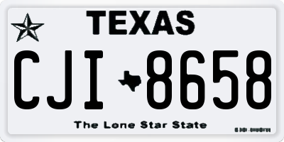 TX license plate CJI8658