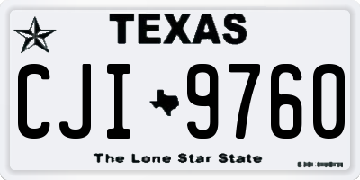 TX license plate CJI9760