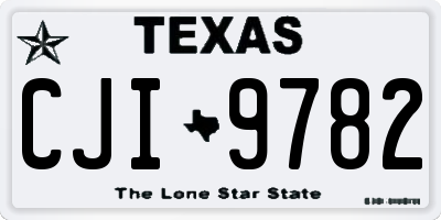 TX license plate CJI9782