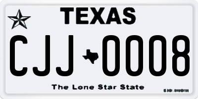 TX license plate CJJ0008