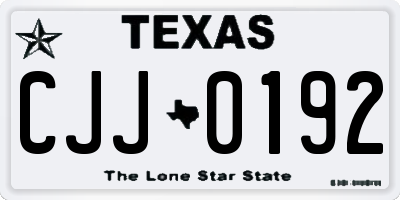 TX license plate CJJ0192