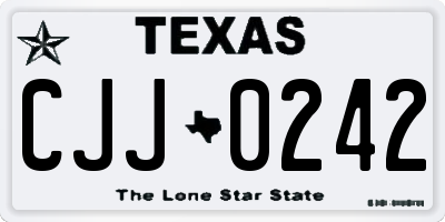TX license plate CJJ0242