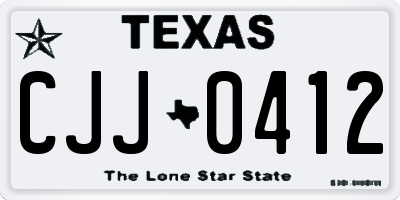 TX license plate CJJ0412