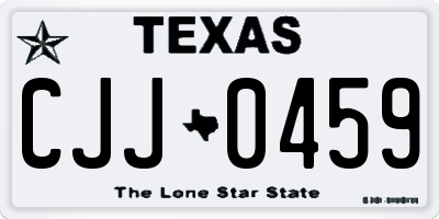 TX license plate CJJ0459