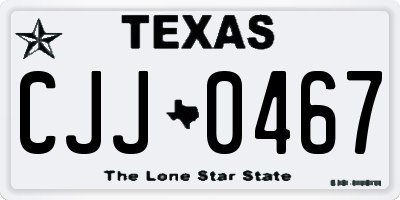 TX license plate CJJ0467