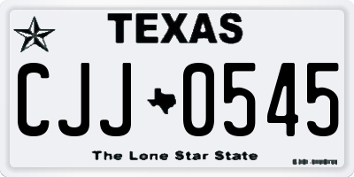 TX license plate CJJ0545