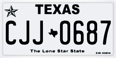 TX license plate CJJ0687