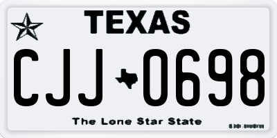 TX license plate CJJ0698