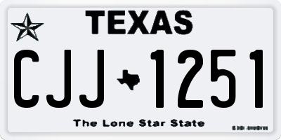 TX license plate CJJ1251