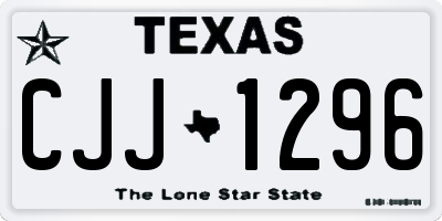 TX license plate CJJ1296