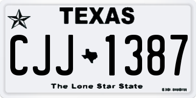 TX license plate CJJ1387
