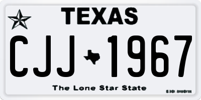 TX license plate CJJ1967
