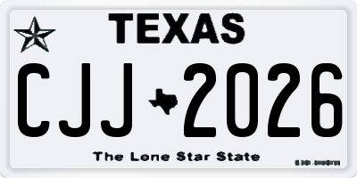 TX license plate CJJ2026