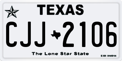 TX license plate CJJ2106