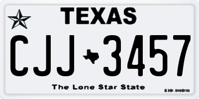 TX license plate CJJ3457