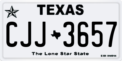 TX license plate CJJ3657
