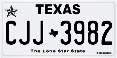 TX license plate CJJ3982