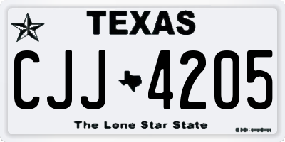 TX license plate CJJ4205